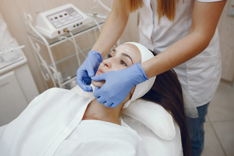 Woman in cosmetology studio on a procedures