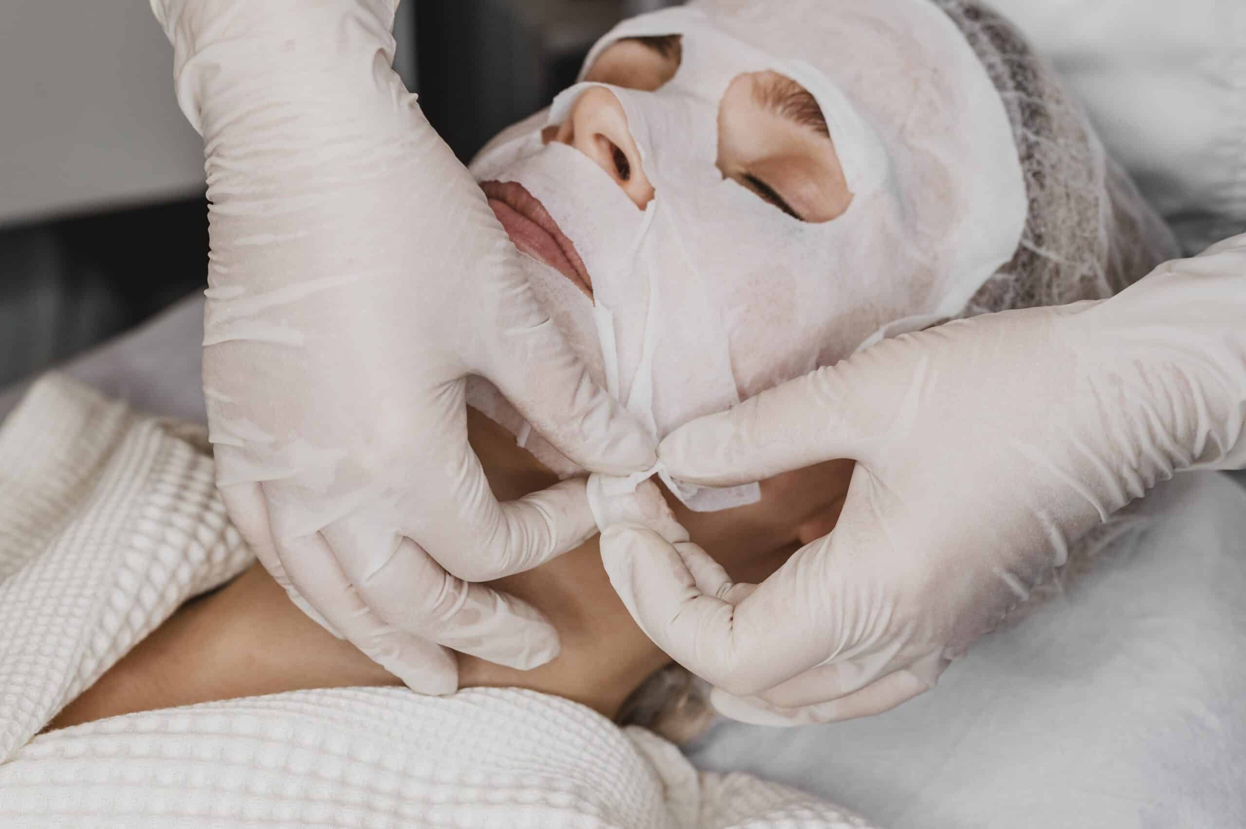 Aesthetic clinic patient receiving a skin treatment at a Tampa Bay medspa