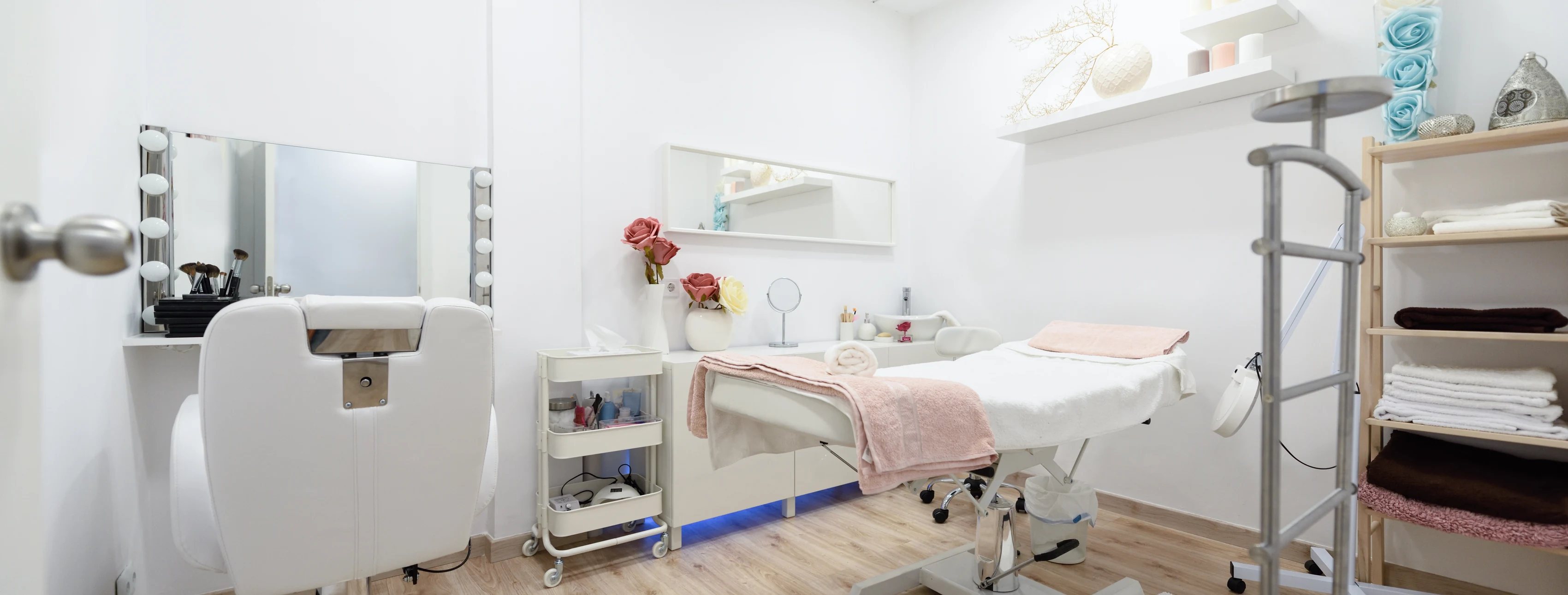 The bright, modern interior of an aesthetic clinic