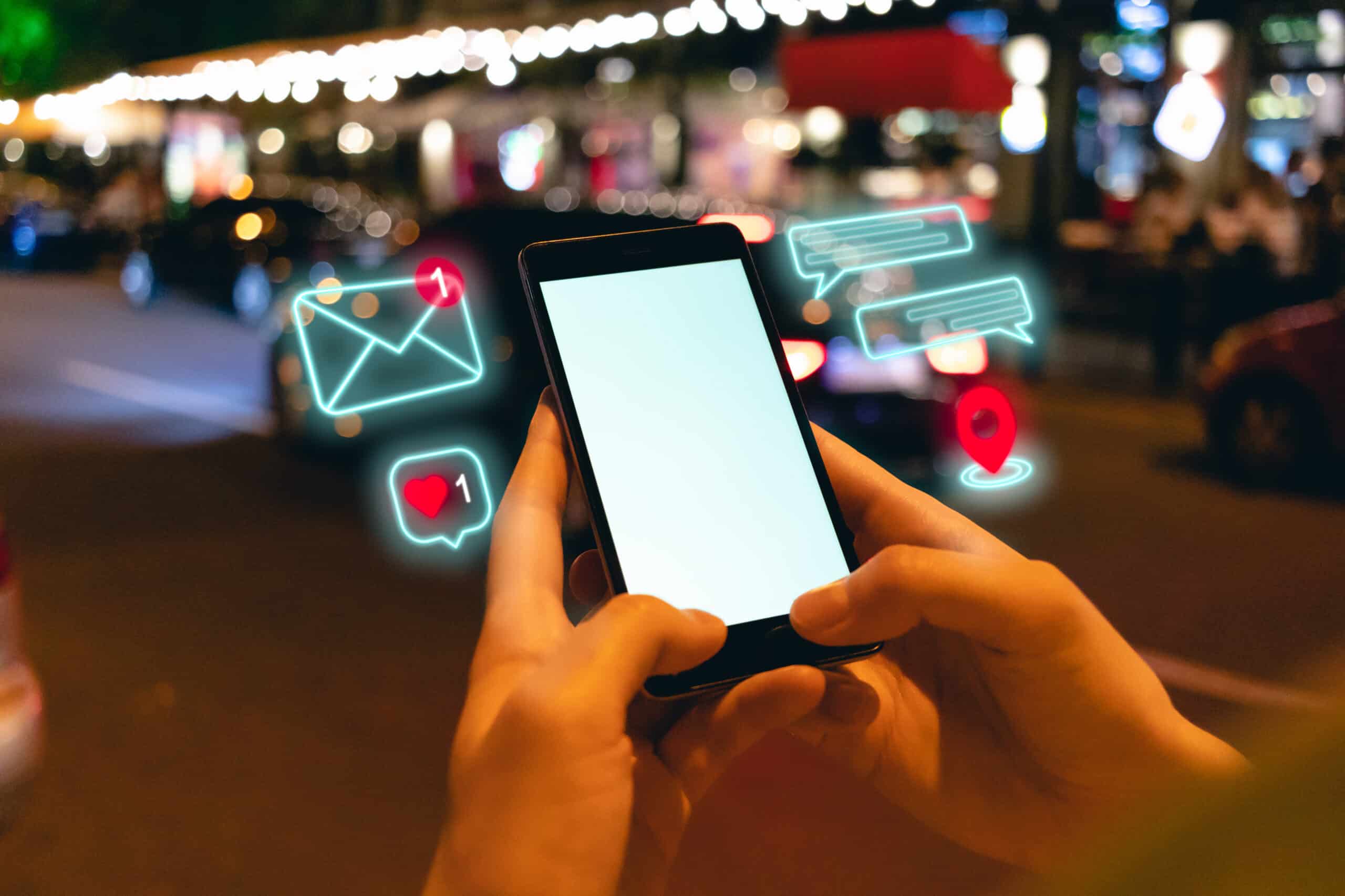 Smartphone showing med spa social media notifications and engagement
